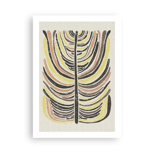 Plakat - Abstrakcyjny liść w odcieniach ziemi - 50x70cm - Abstrakcja pełna życia - Nowoczesna dekoracja ścienna do salonu, kuchni i sypialni ARTTOR