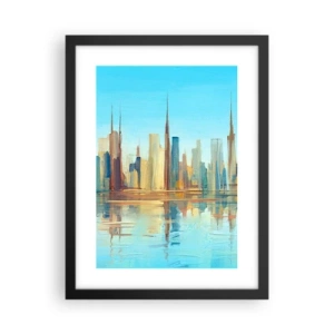 Plakat w czarnej ramie - Słoneczna metropolia - 30x40 cm