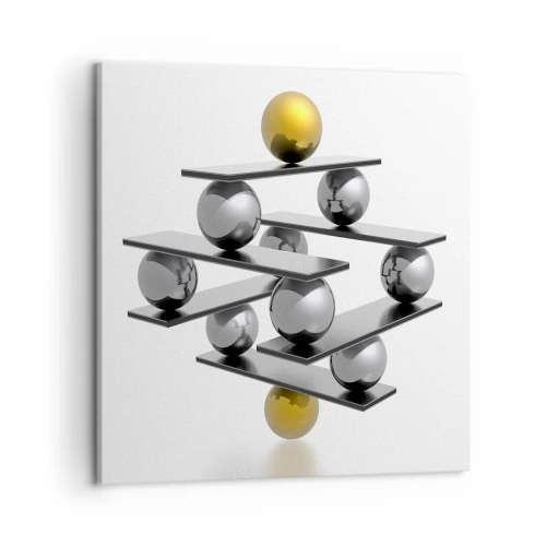 Obraz na płótnie - Złoto-srebrna równowaga - 50x50 cm