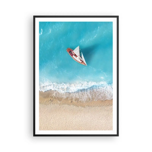 Plakat w czarnej ramie - Na granicy błękitu i złota - 70x100 cm