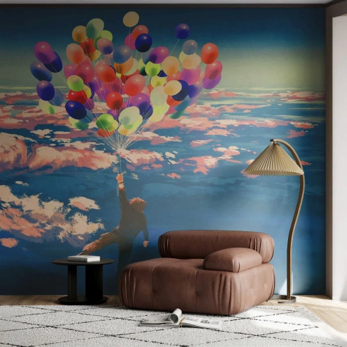 Fototapeta Samoprzylepna Deluxe Sticker - Spełnione marzenie dzieciństwa - Dla Dzieci, Kolorowe Balony, Abstrakcja - 100x70 cm