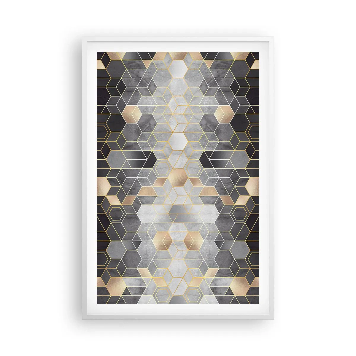 Plakat w białej ramie - Diamentowa kompozycja - 61x91 cm
