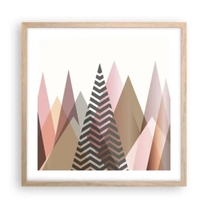 Plakat w ramie jasny dąb - Piramidalny widok - 50x50 cm