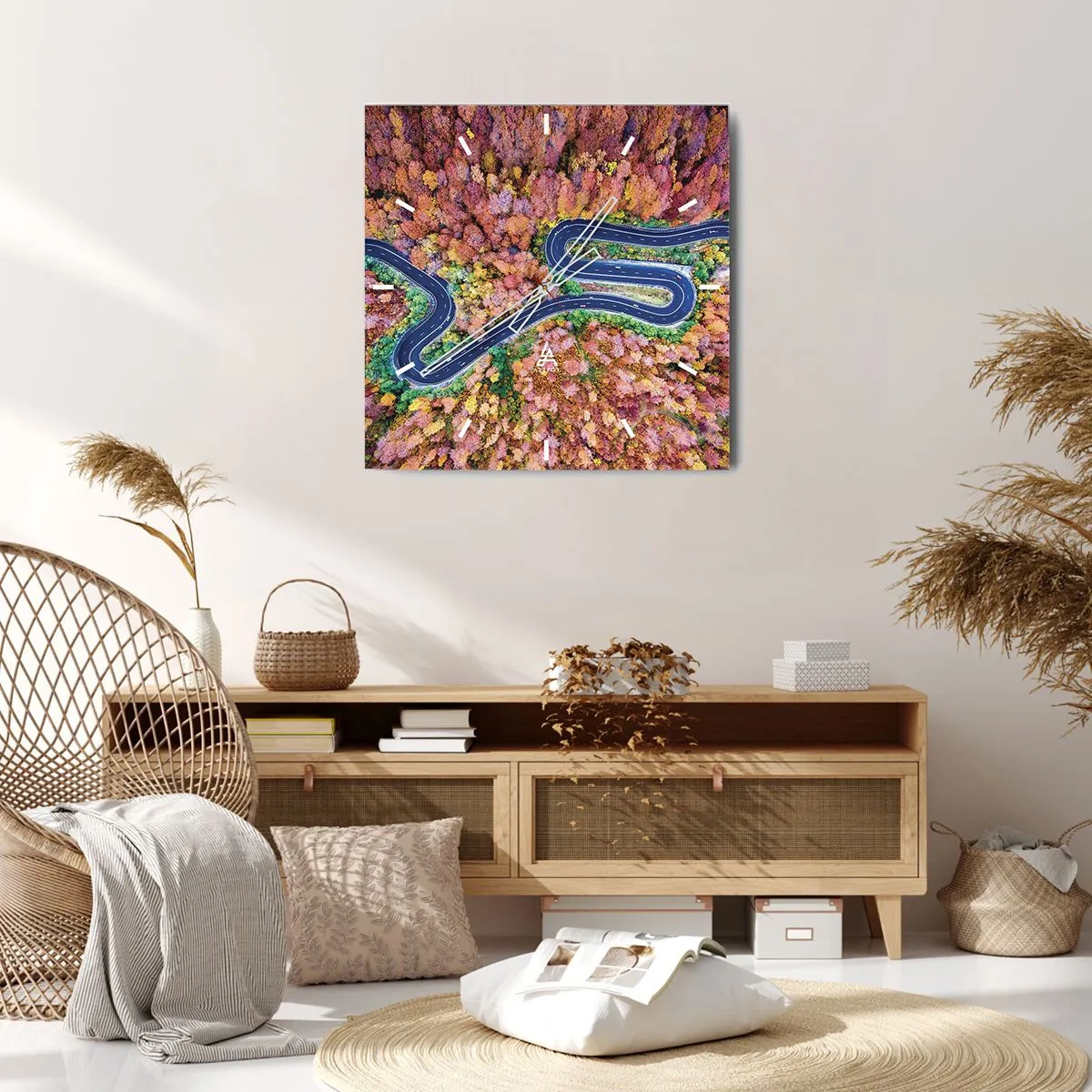 Zegar ścienny - Krętą drogą poprzez las - 30x30 cm