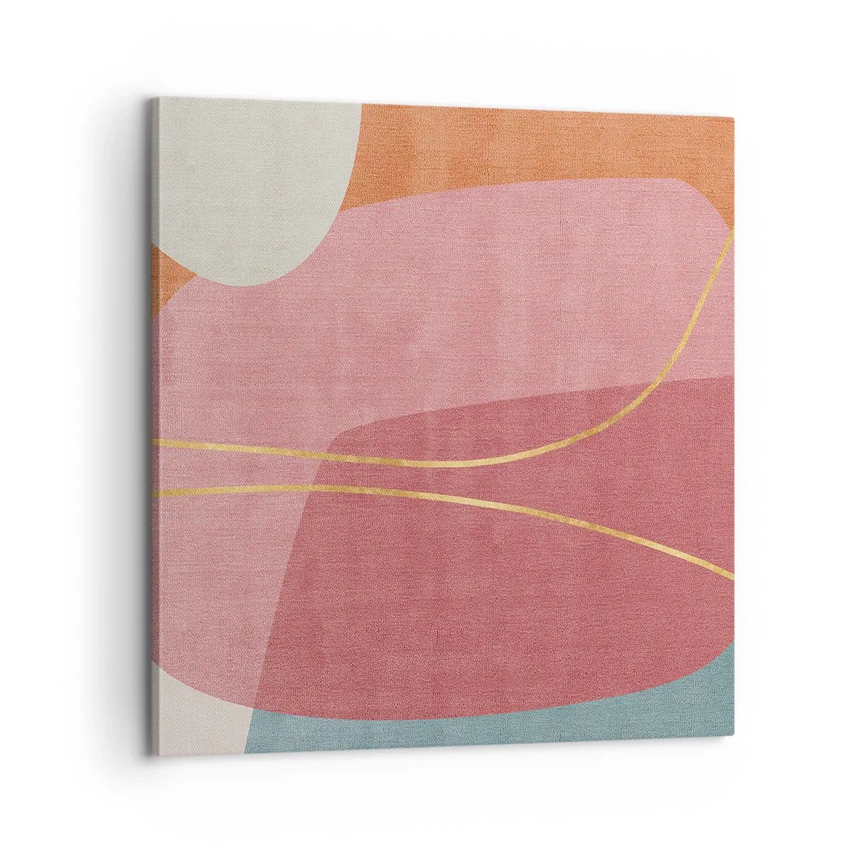 Obraz na płótnie - Pastelowa kompozycja z nicią złota - 60x60 cm