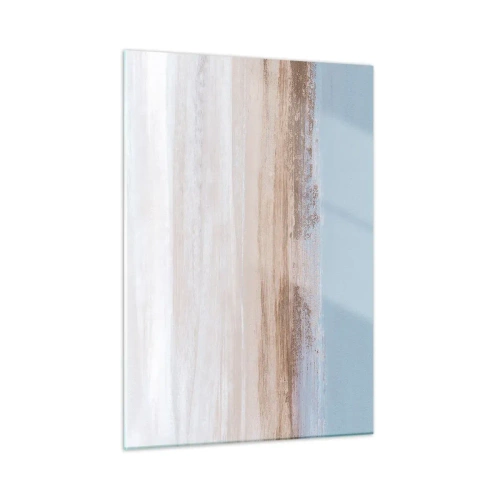 Obraz na szkle - Abstrakcyjny pejzaż z pastelowym niebem i ziemią - 50x70cm - Niejednoznaczny pejzaż - Nowoczesna dekoracja ścienna do salonu, kuchni i sypialni ARTTOR