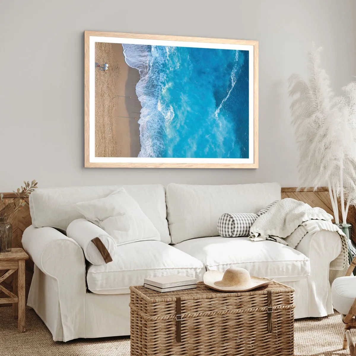 Plakat w ramie jasny dąb - Siła błękitu - 100x70 cm