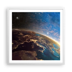 Plakat w białej ramie - Spójrzmy na siebie z dystansu - 60x60 cm