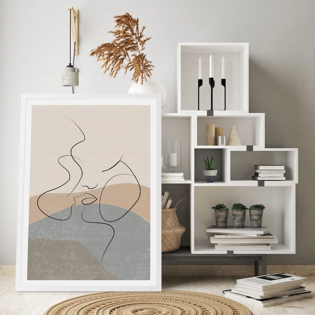 Plakat w białej ramie - Jak muśnięcie pędzlem - 40x50 cm