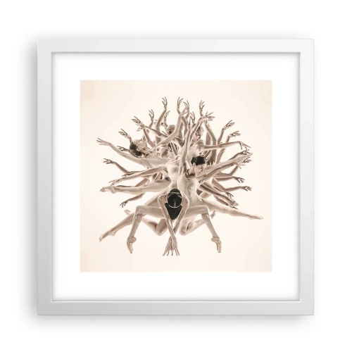 Plakat w białej ramie - Rozkwitanie w tańcu - 30x30 cm