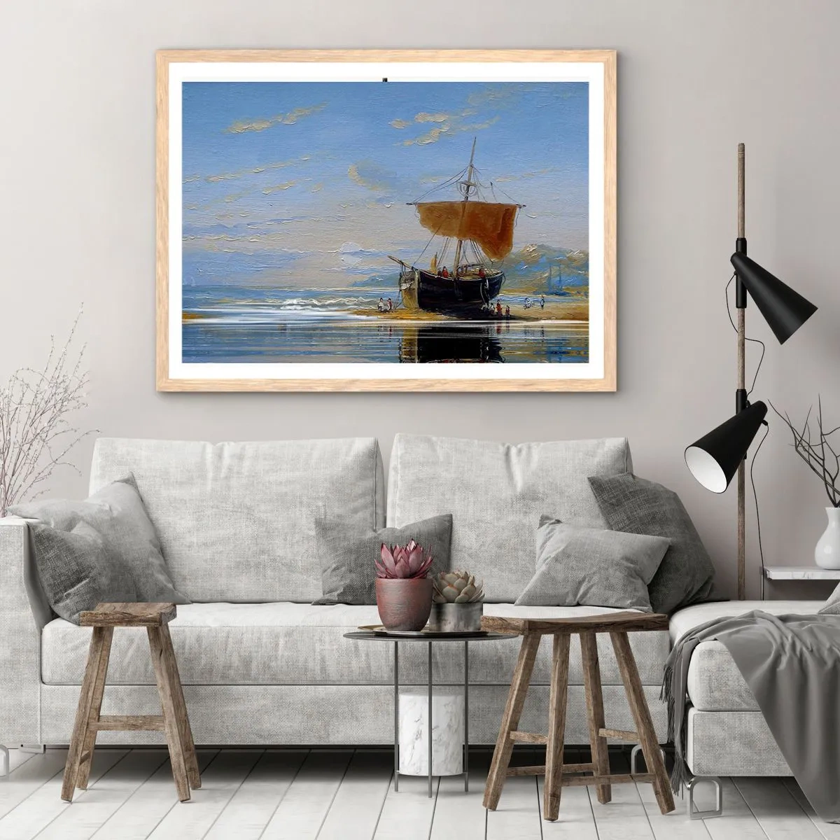 Plakat w ramie jasny dąb - Woda, ziemia, powietrze - 50x40 cm