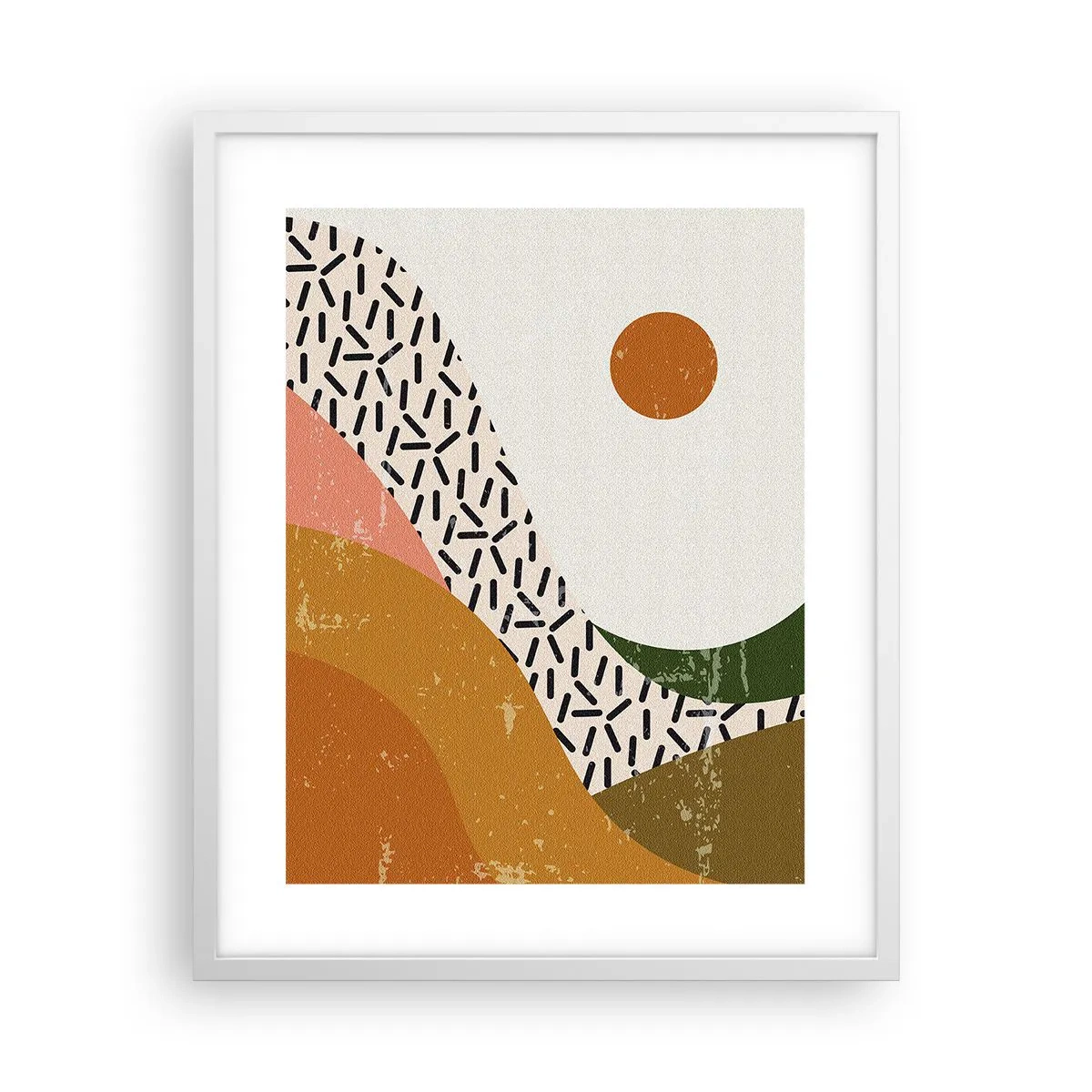 Plakat w białej ramie - Abstrakcja słoneczna - 40x50 cm