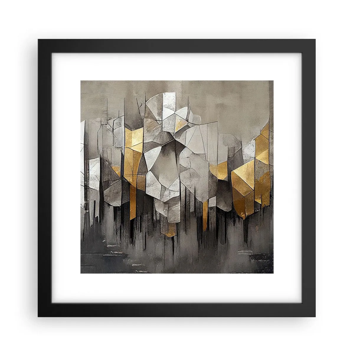 Plakat w czarnej ramie - Kompozycja z lodu i światła - 30x30 cm