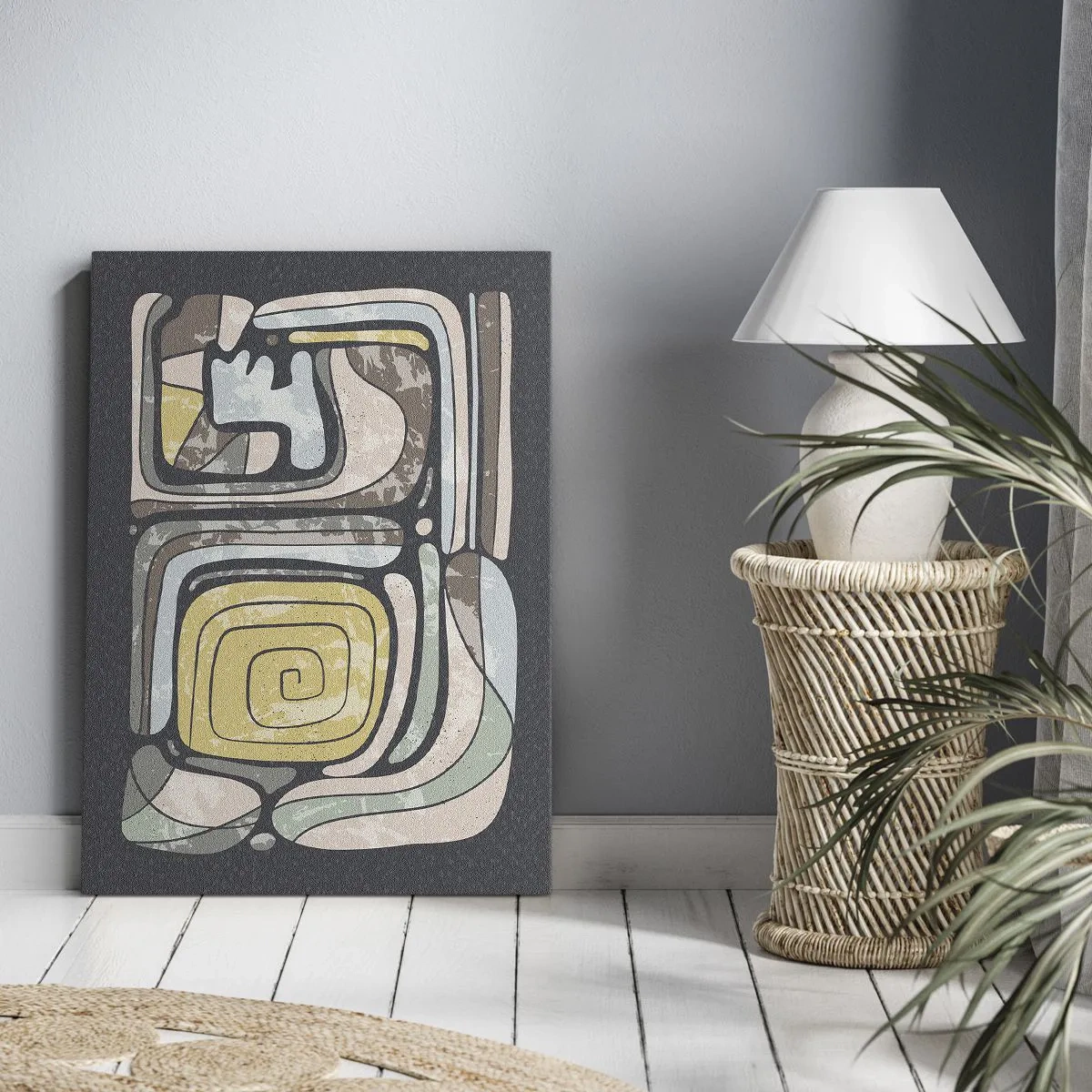 Obraz na płótnie - Abstrakcja w duchu prekolumbijskim - 45x80 cm