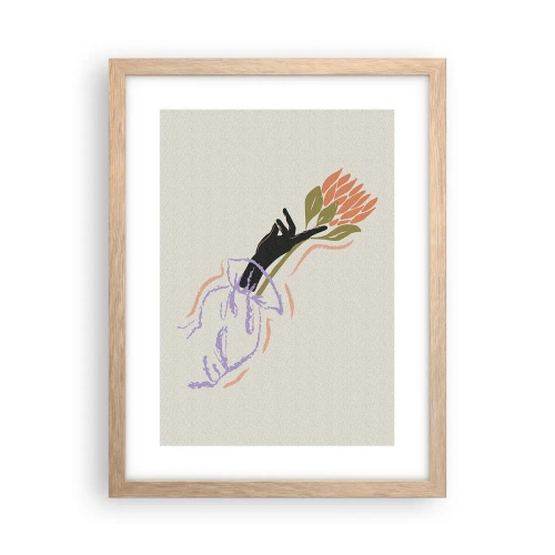 Plakat w ramie jasny dąb - Siostrzany dotyk - 30x40 cm