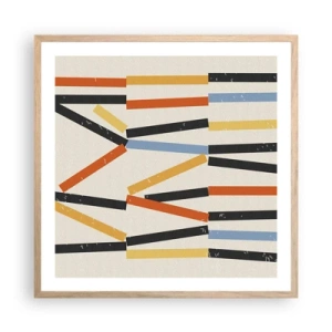 Plakat w ramie jasny dąb - Kompozycja na poziomie - 60x60 cm