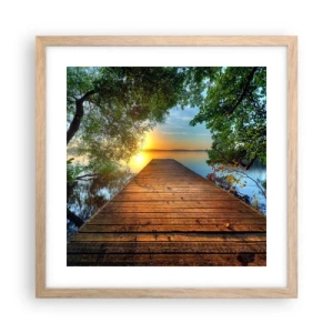 Plakat w ramie jasny dąb - Nie śpiesz się, usiądź - 40x40 cm