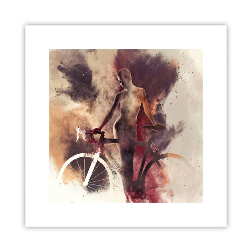 Plakat - W marmurowych kształtach rowerowa dusza - 30x30 cm