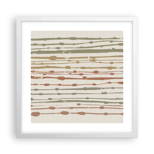 Plakat w białej ramie - Muzyczny zapis barw - 40x40 cm