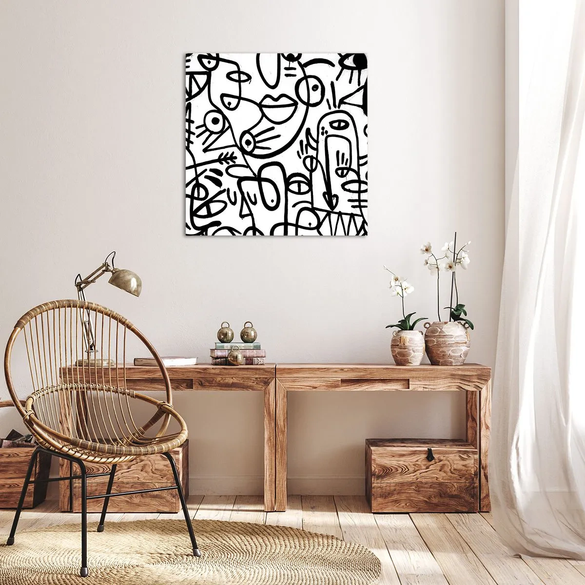 Obraz na płótnie - Twarze i miraże - 50x50 cm