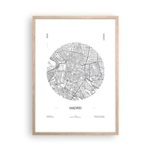 Plakat w ramie jasny dąb - Anatomia Madrytu - 50x70 cm