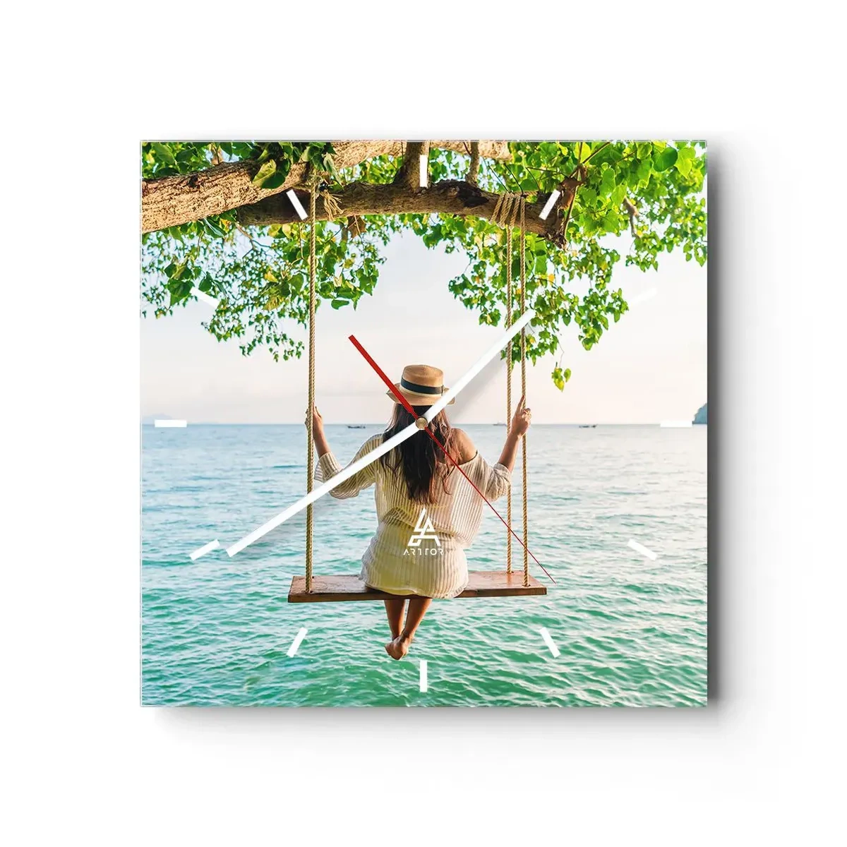 Zegar ścienny - Życie jest piękne - 40x40 cm