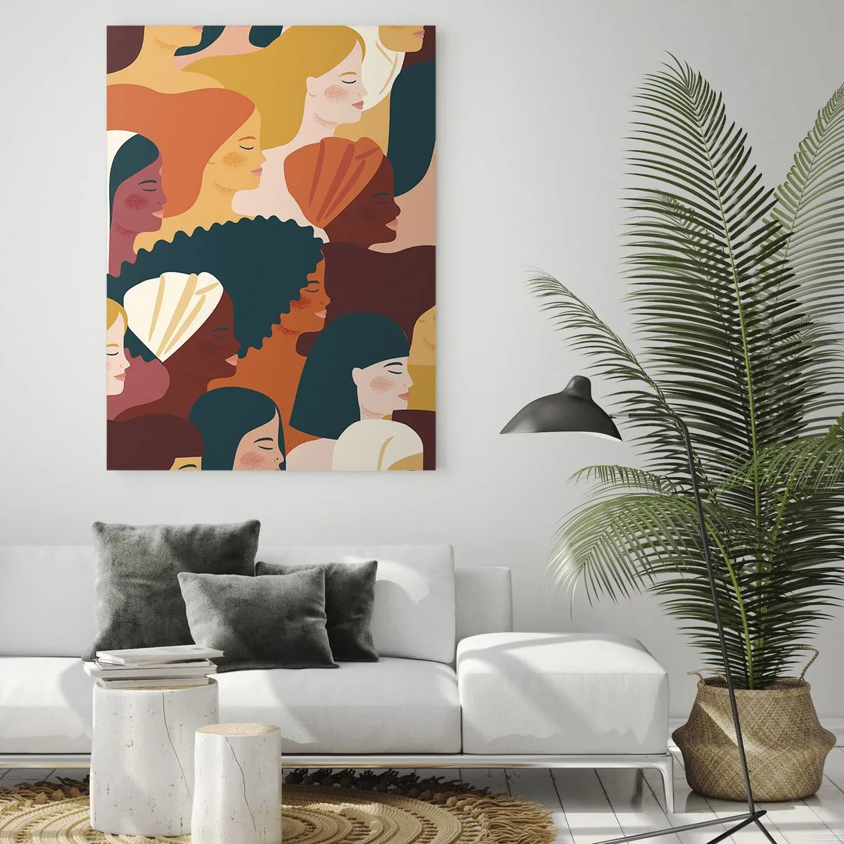 Obraz na szkle - Stylowa ilustracja różnorodnych kobiecych sylwetek - 50x70cm - Tylko kobiecość - Nowoczesna dekoracja ścienna do salonu, kuchni i sypialni ARTTOR