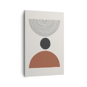 Obraz na płótnie - Abstrakcyjne figury geometryczne w ciepłych barwach - 80x120cm - W centrum uwagi - Nowoczesna dekoracja ścienna do salonu i sypialni ARTTOR
