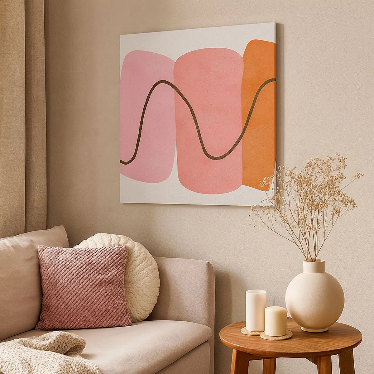 Obraz na płótnie - łagodny ruch form - 30x30 cm