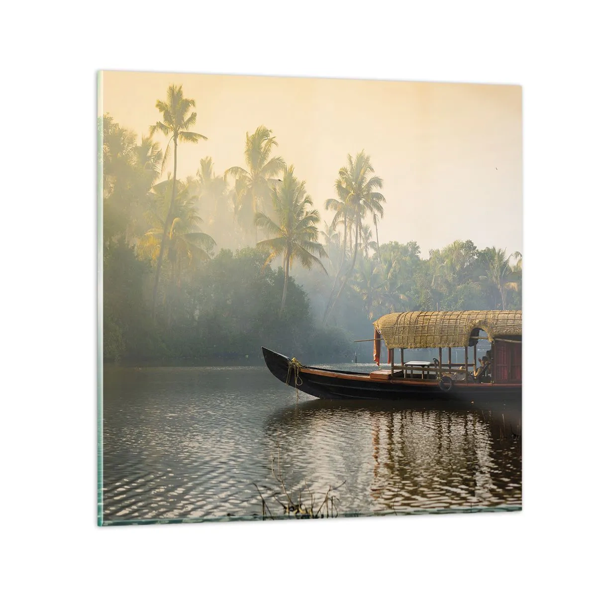 Obraz na szkle - Dom na rzece - 60x60 cm