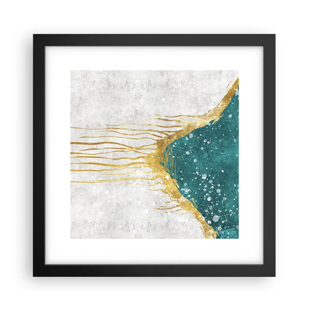 Plakat w czarnej ramie - Złoty przypływ - 30x30 cm