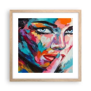 Plakat w ramie jasny dąb - Nasza pierwsza tajemnica - 40x40 cm