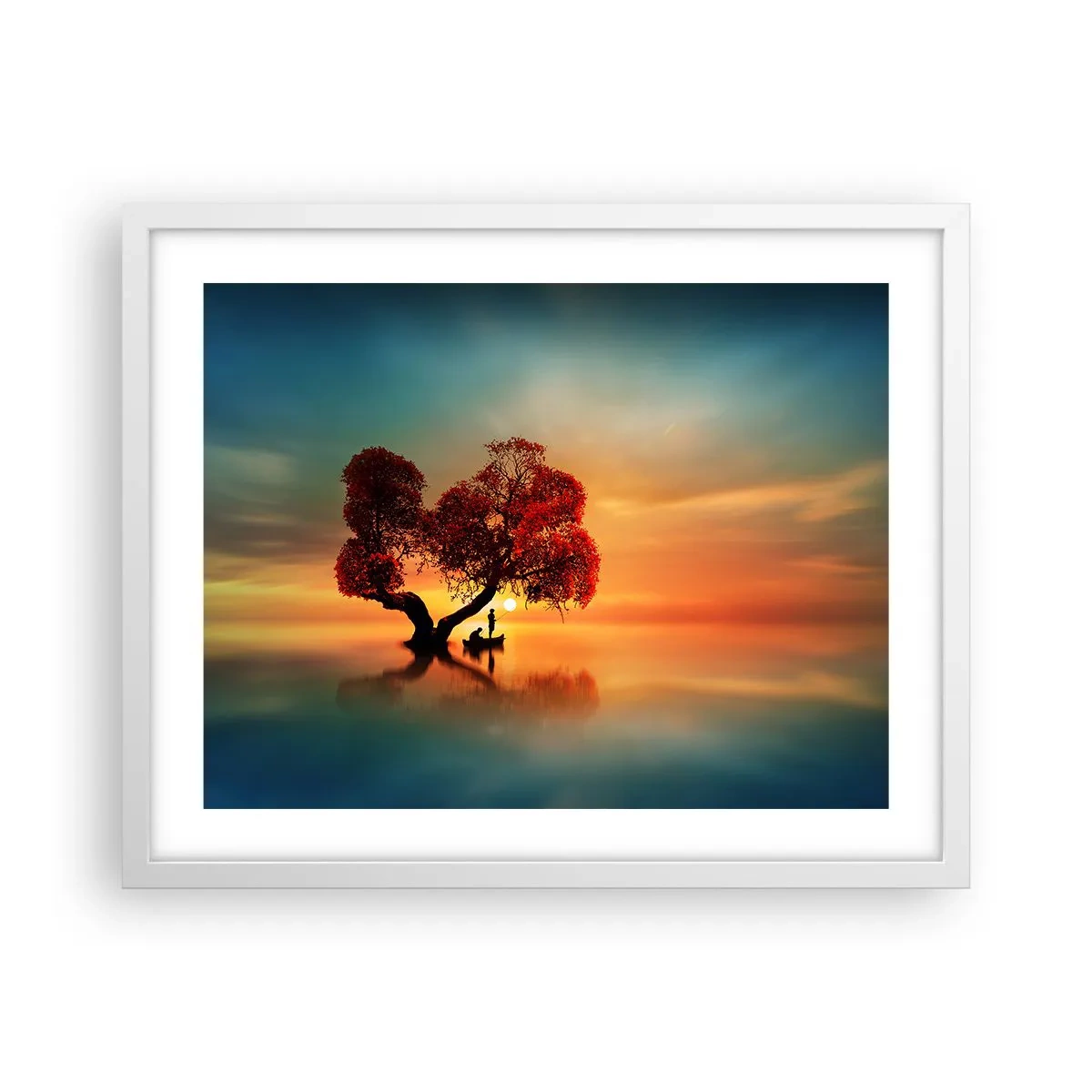 Plakat w białej ramie - Oddaleńcy i ciszyzna bezświata - 50x40 cm