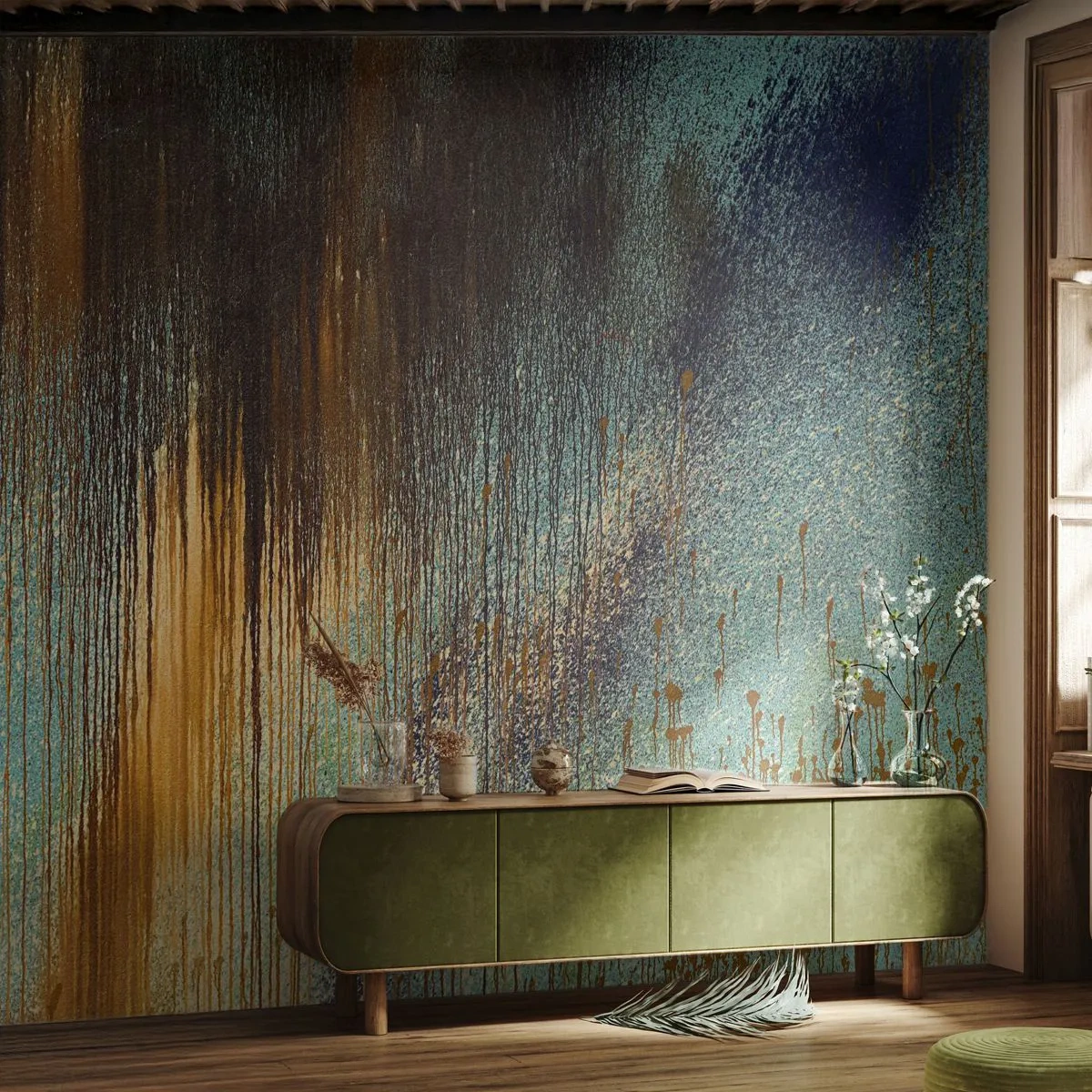 Fototapeta Premium Sand - Nieprzypadkowa barwna kompozycja - Abstrakcja, Industrialny, Farba - 350x256 cm