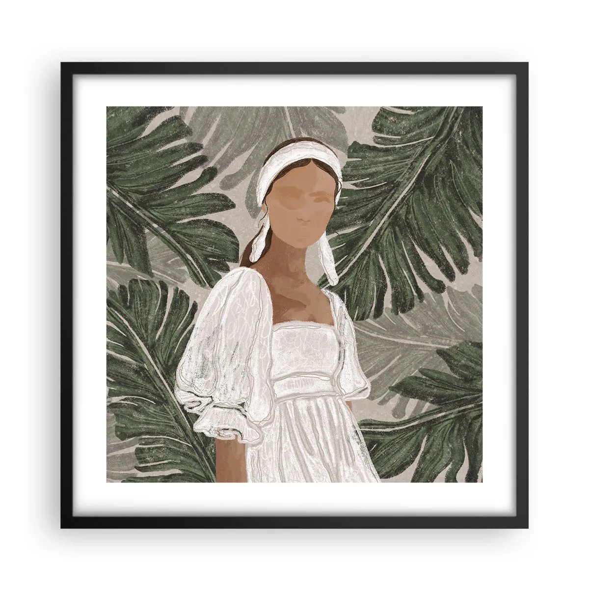 Plakat w czarnej ramie - Portret egzotyczny - 50x50 cm