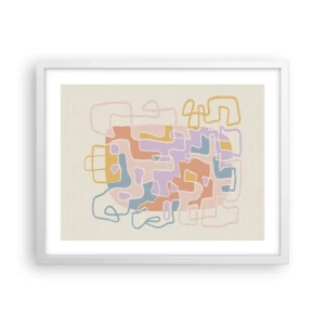 Plakat w białej ramie - Labirynt – radosna przygoda - 50x40 cm