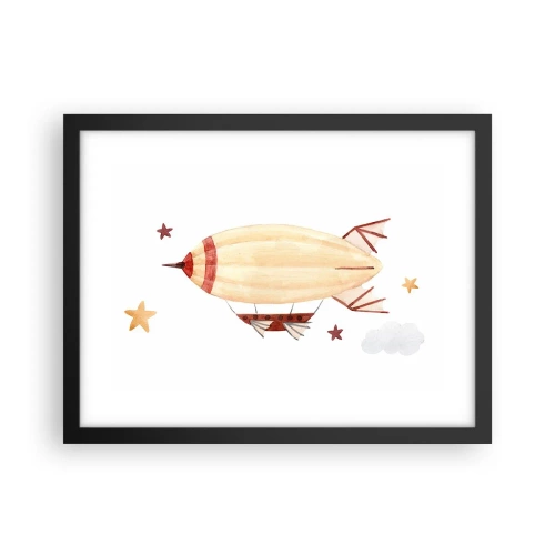 Plakat w czarnej ramie - Powietrzny statek - 40x30 cm