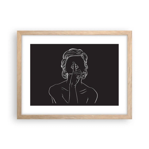 Plakat w ramie jasny dąb - Piękno rozkwita w ciszy - 40x30 cm