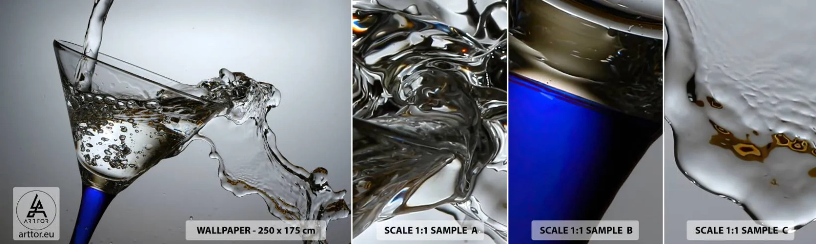 Fototapeta Próbka Standard Eco - Krystaliczna woda w kryształowym szkle - Kieliszek , Koktajl, Gastronomia - 100x30 cm