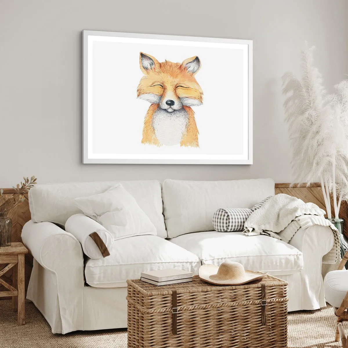 Plakat w białej ramie - Lisie humory - 40x30 cm