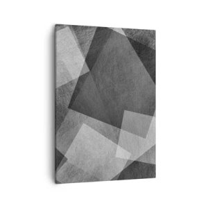 Obraz na płótnie - Abstrakcyjna kompozycja geometryczna w odcieniach szarości - 50x70cm - Odwieczny symbol trwałości i porządku - Nowoczesna dekoracja ścienna do salonu, kuchni i sypialni ARTTOR