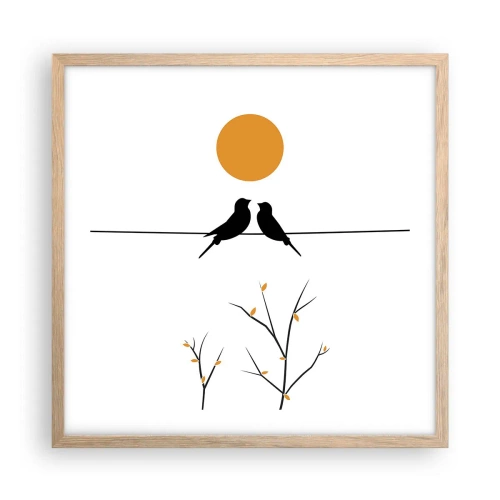 Plakat w ramie jasny dąb - Słowiczy wieczór - 50x50 cm