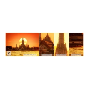 Fototapeta Próbka Samoprzylepna Deluxe Sticker - Ku słońcu, zawsze ku słońcu - Bangkok, Świątynia Świtu, Tajlandia - 100x30 cm