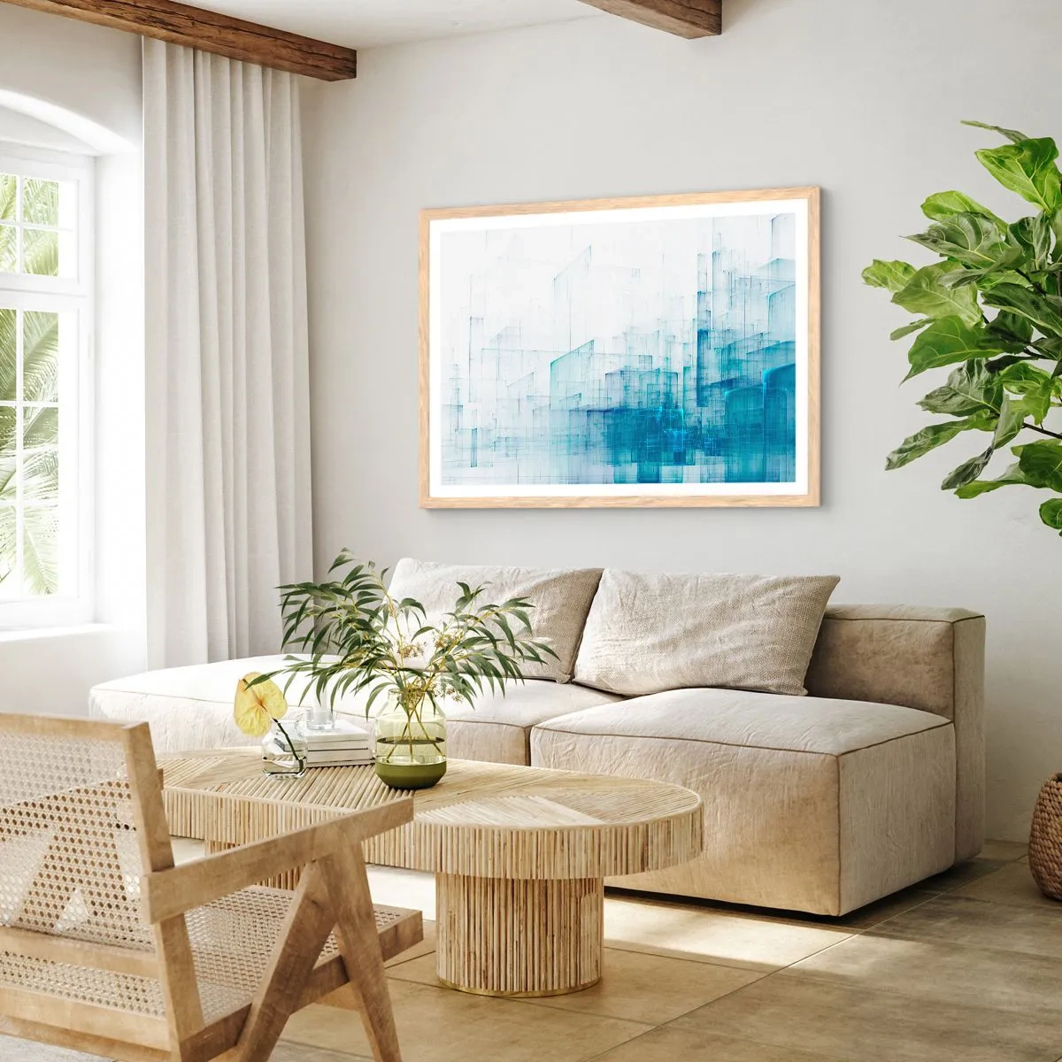 Plakat w ramie jasny dąb - Jak stała się przestrzeń - 70x50 cm