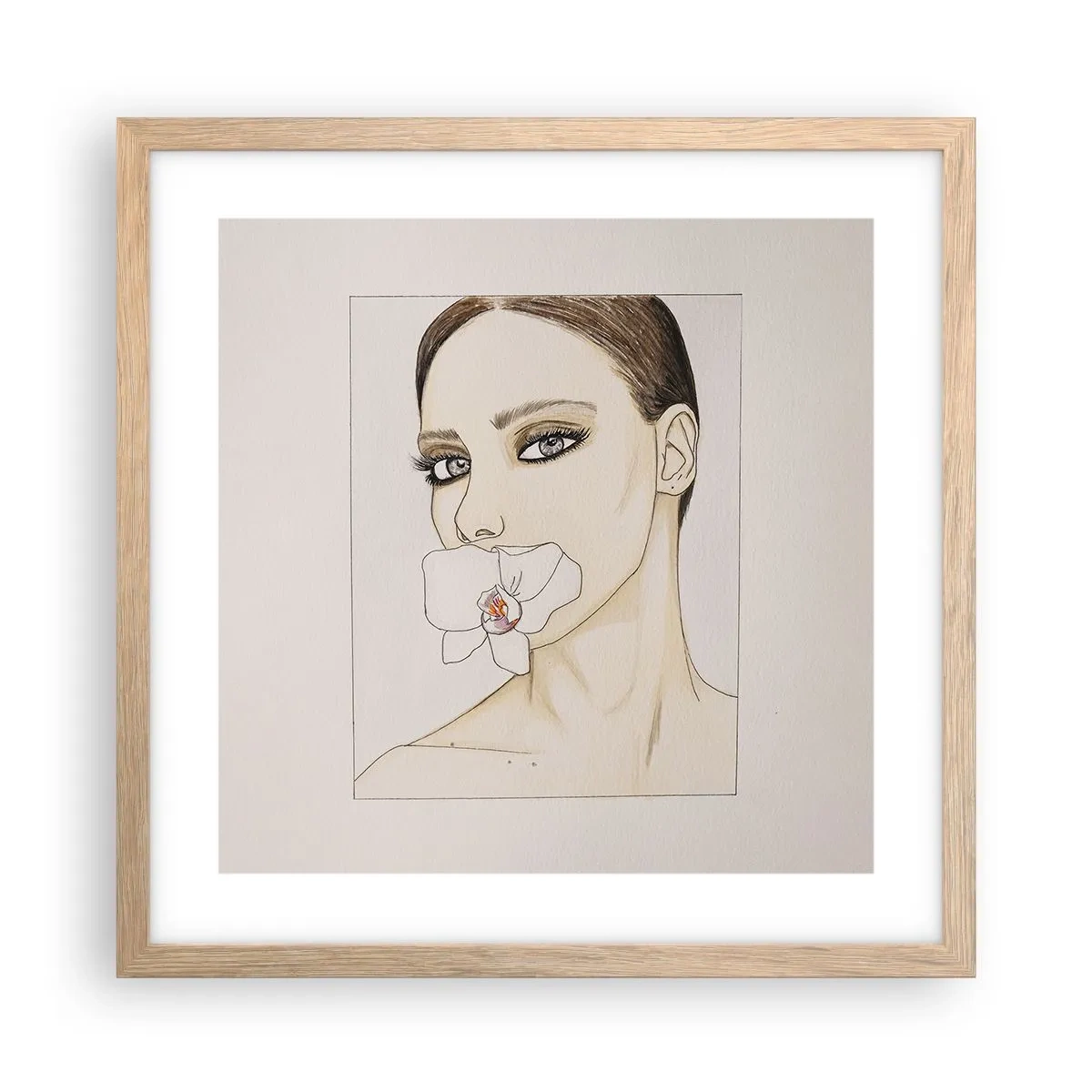 Plakat w ramie jasny dąb - Symbol elegancji i piękna - 40x40 cm