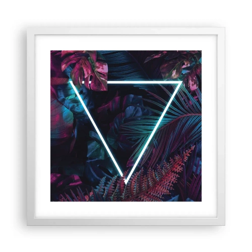 Plakat w białej ramie - Ogród w stylu disco - 40x40 cm