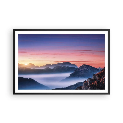 Plakat w czarnej ramie - Nad dolinami - 91x61 cm