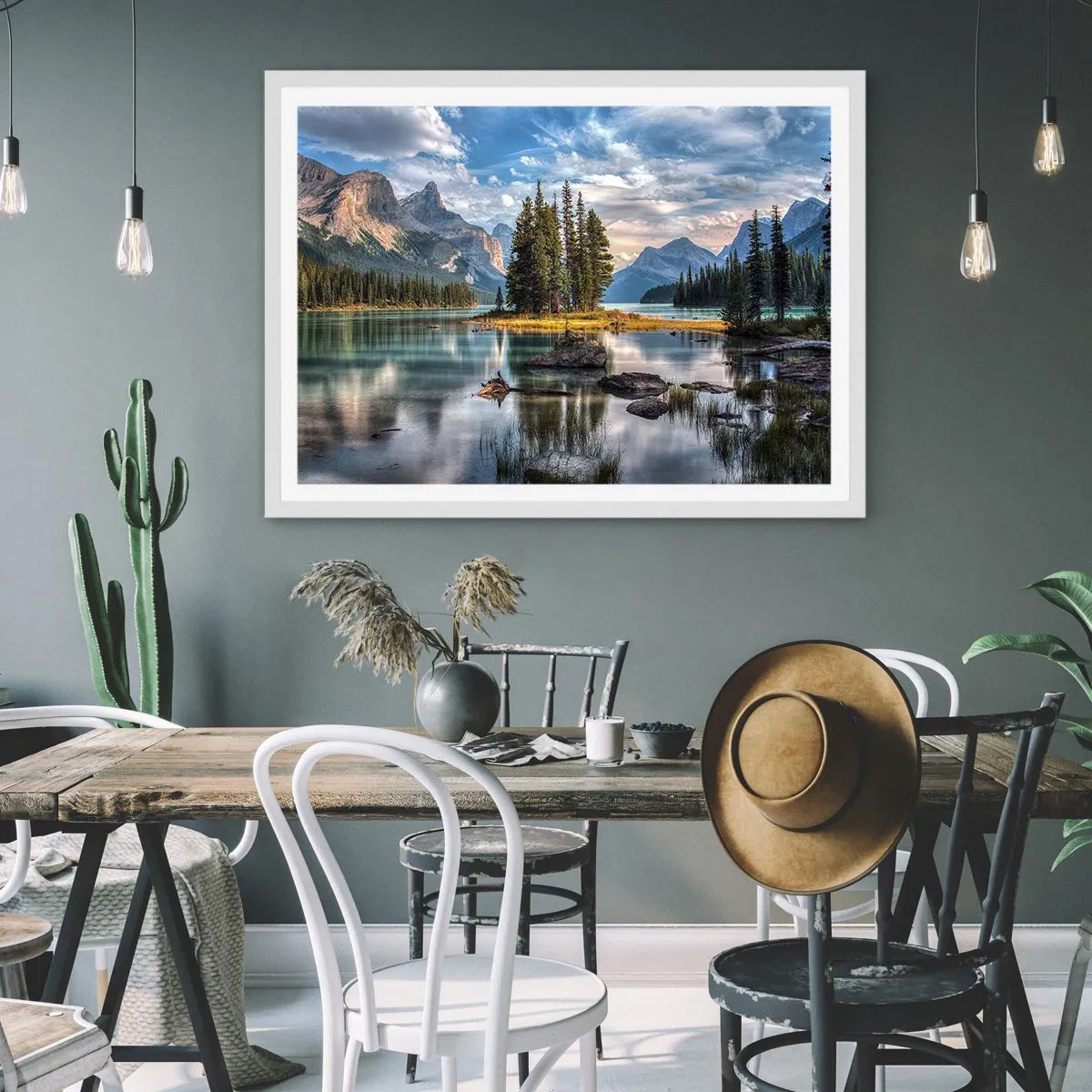 Plakat w białej ramie - Nad wodą wielką i czystą… - 100x70 cm