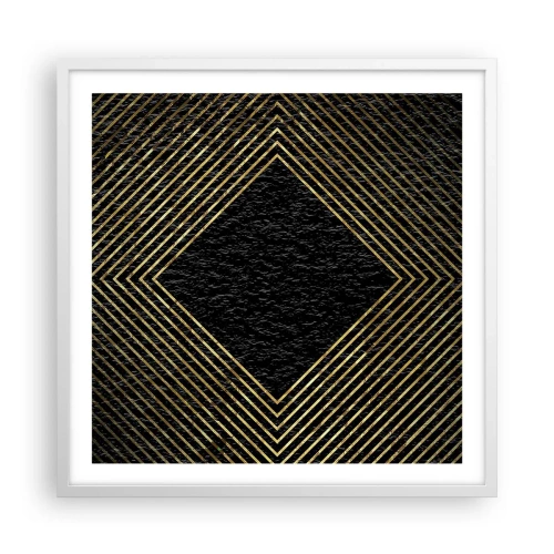 Plakat w białej ramie - Geometria w stylu glamour - 60x60 cm