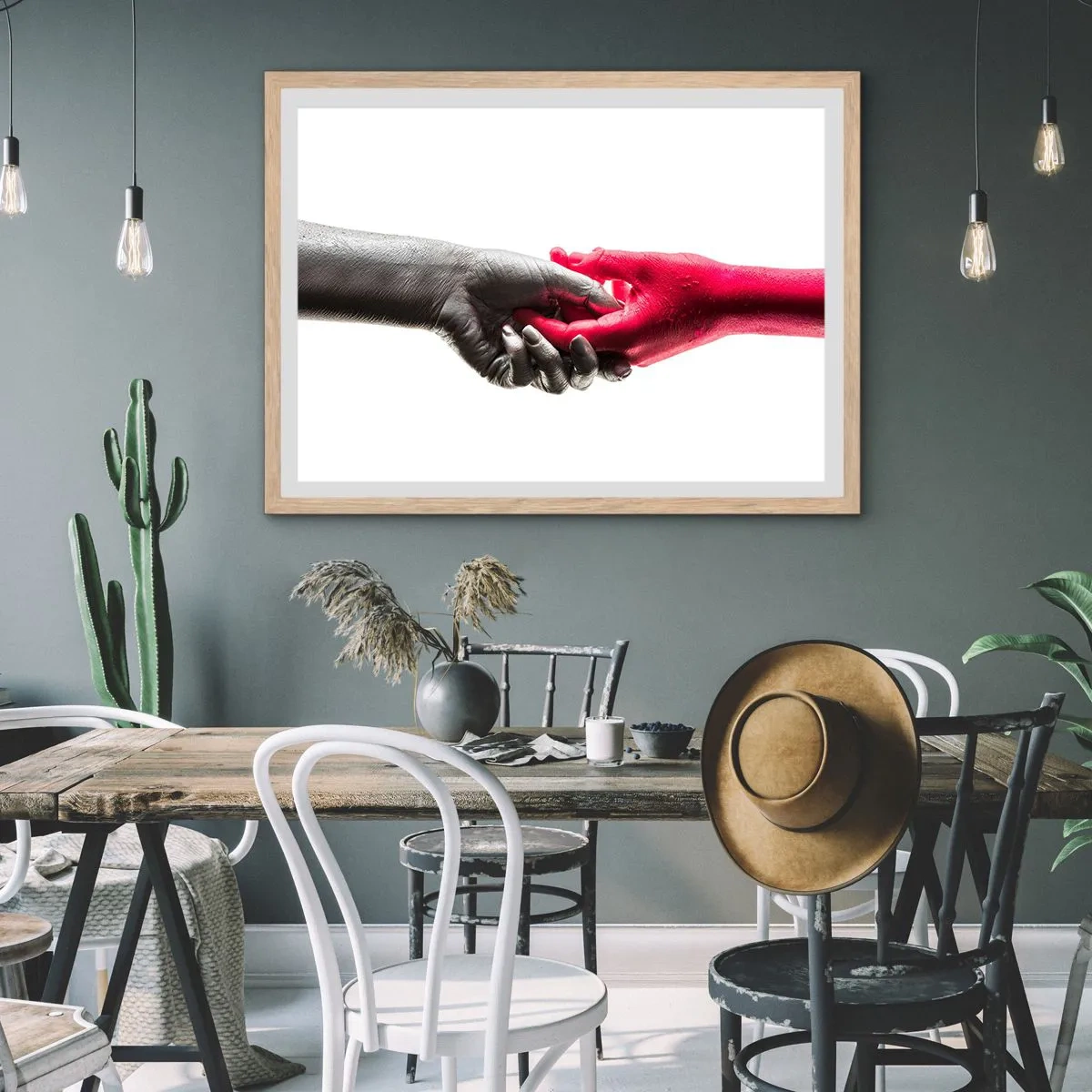 Plakat w ramie jasny dąb - Razem, choć inni - 91x61 cm